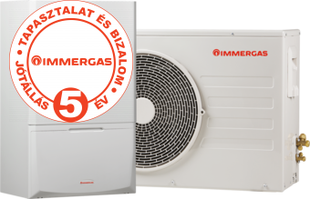 Immergas Magis Combo 6 split levegő-víz hőszivattyú-gázgazán átfolyós HMV készítéssel 6 KW 3.030611