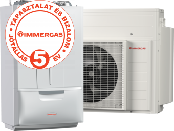 Immergas Victrix Hybrid monoblokkos levegő-víz hőszivattyú kombi gázkazán átfolyós HMV készítéssel 28KW 3.030698